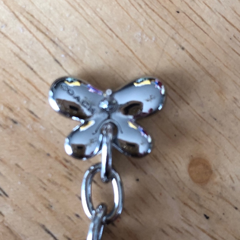 Coach Two-Tone Double Butterfly Drop Earrings Pave Crystal Accents NWT - Picture 10 of 12